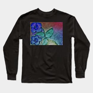 METALLIC FLORAL DESIGN GLITTER PEARL SHIMMER PICTURE Long Sleeve T-Shirt